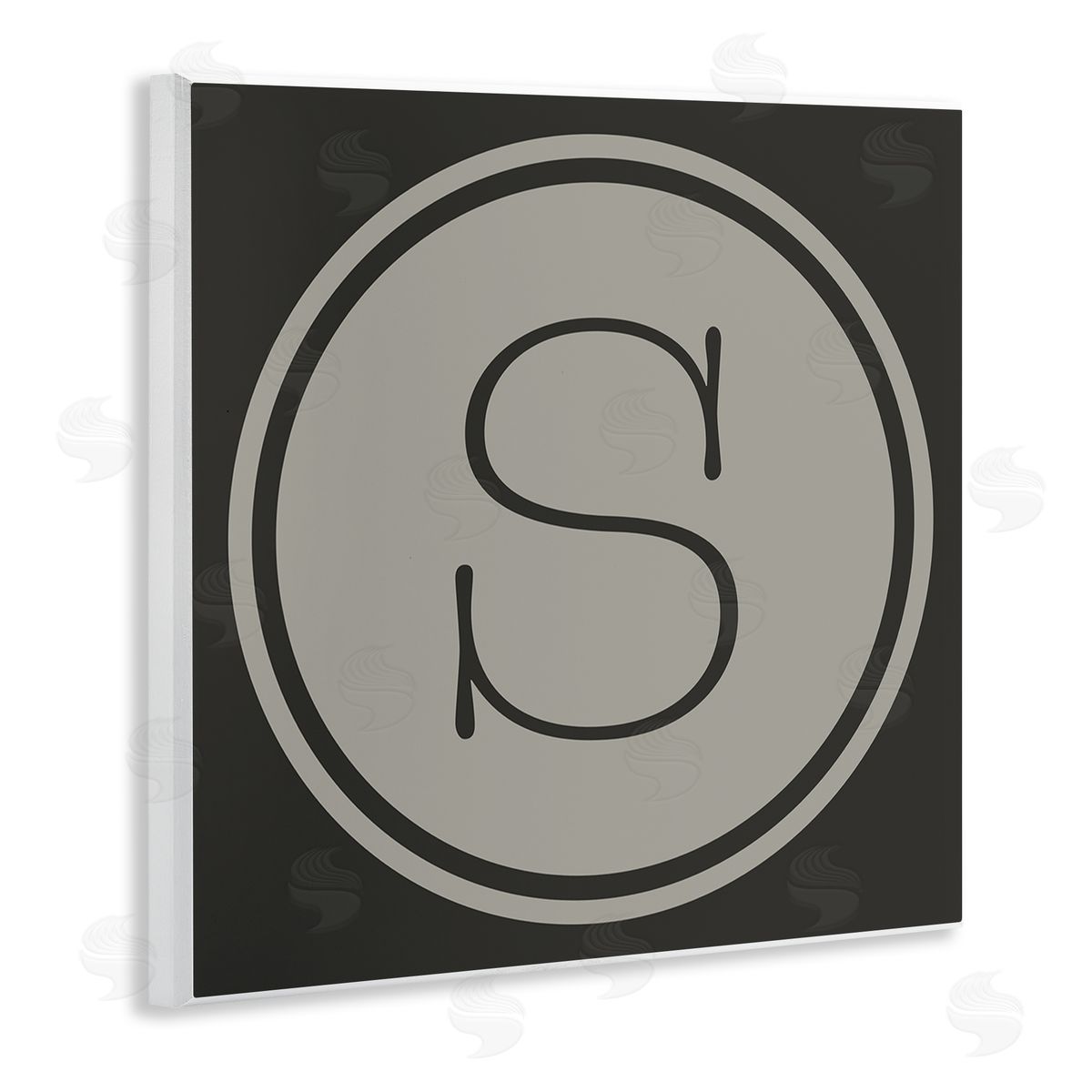Ziwei Li Modern S Initial Elevator Key Circular Shape Wooden Wall Plaque Art Print