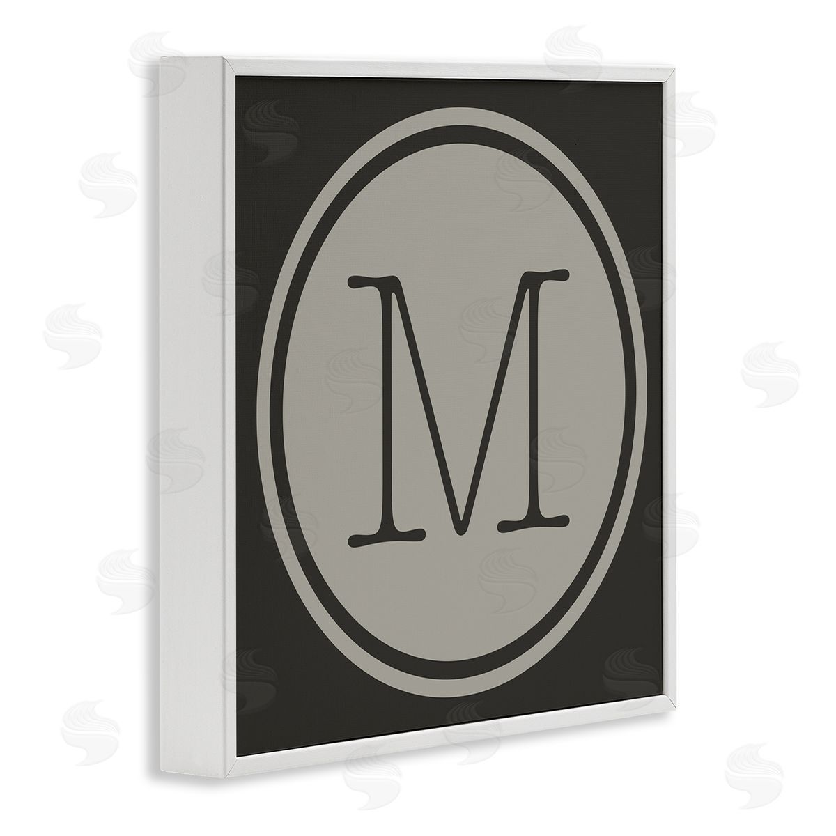 Ziwei Li Modern M Initial Circular Elevator Key Shape White Framed Glicee Wall Art Print