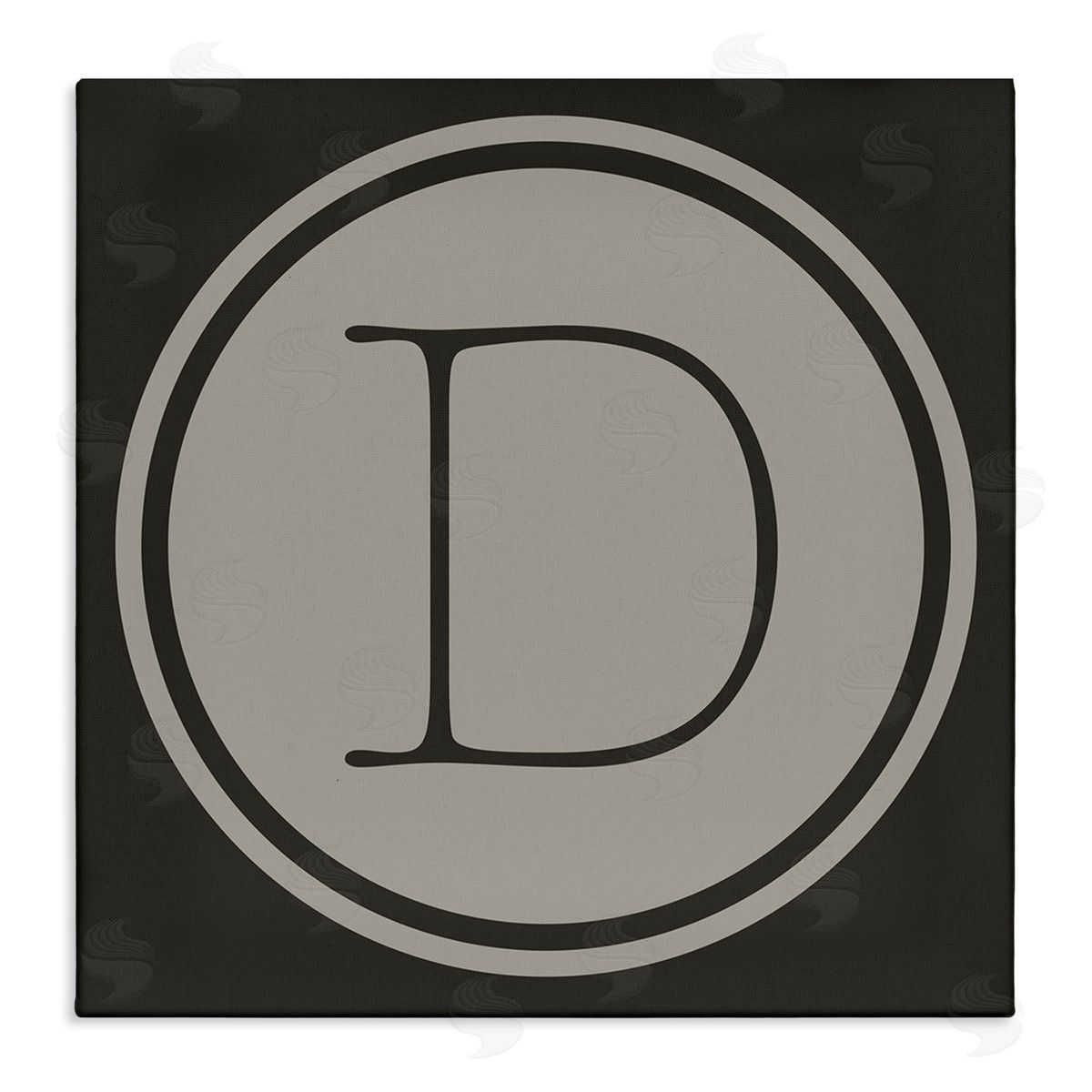 Ziwei Li Modern D Initial Elevator Key Circular Shape Stretched Canvas Wall Art Print