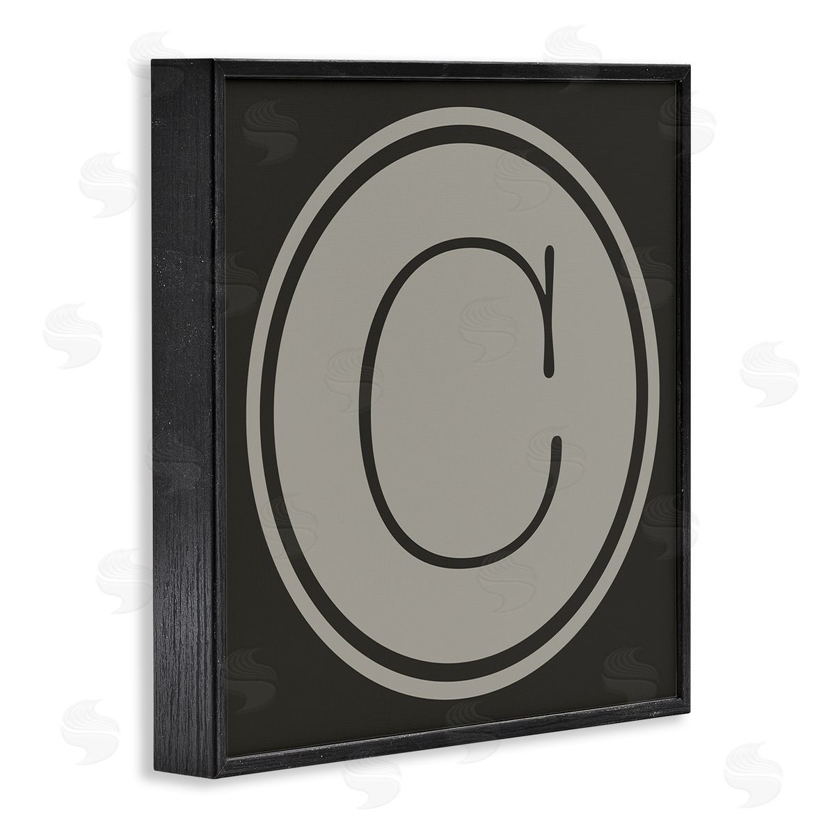 Ziwei Li Modern C Initial Circular Shape Elevator Key Black Framed Glicee Wall Art Print