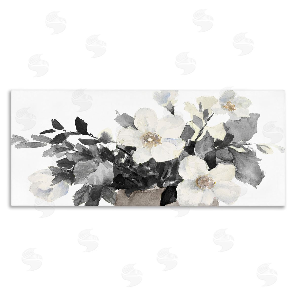 Lanie Loreth Greyscale Spring Florals Blooming Soft Watercolor Flowers