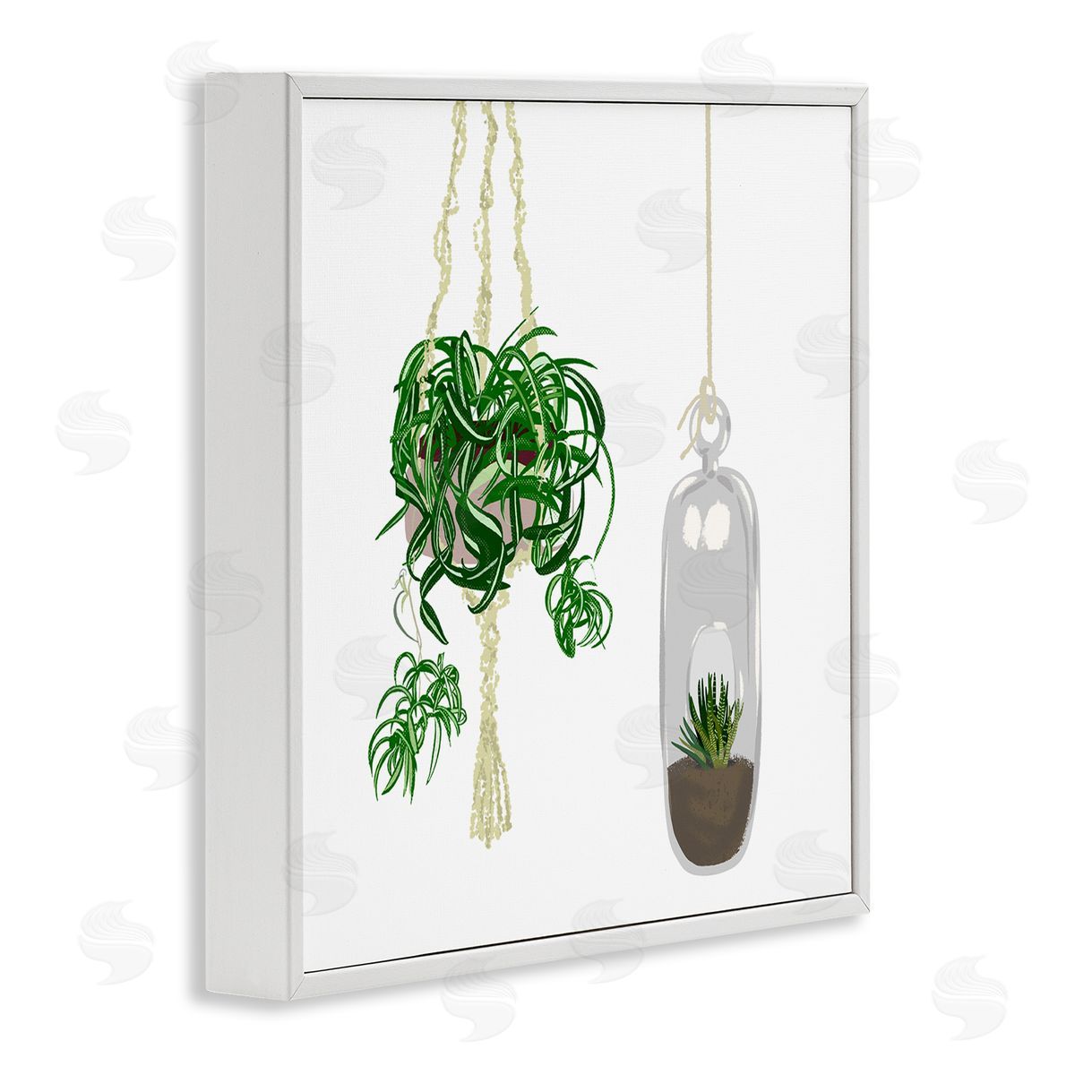 Jen Bucheli Modern Indoor Potted Greenery Spider Plant Terrarium White Framed Glicee Wall Art Print
