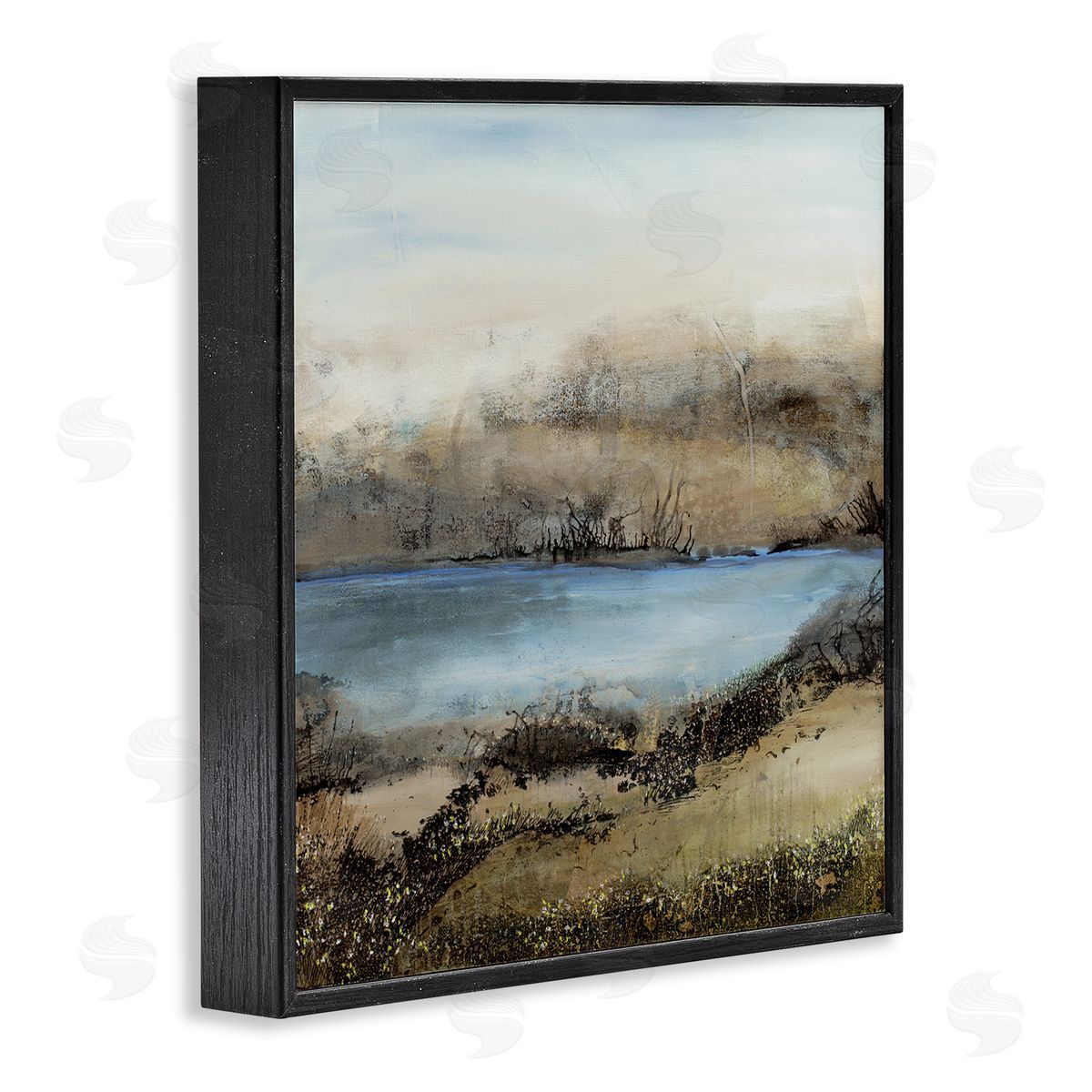 Ruth Fromstein Rustic Pond Water Abstract Muddy Surrounding Landscape Black Framed Glicee Wall Art Print