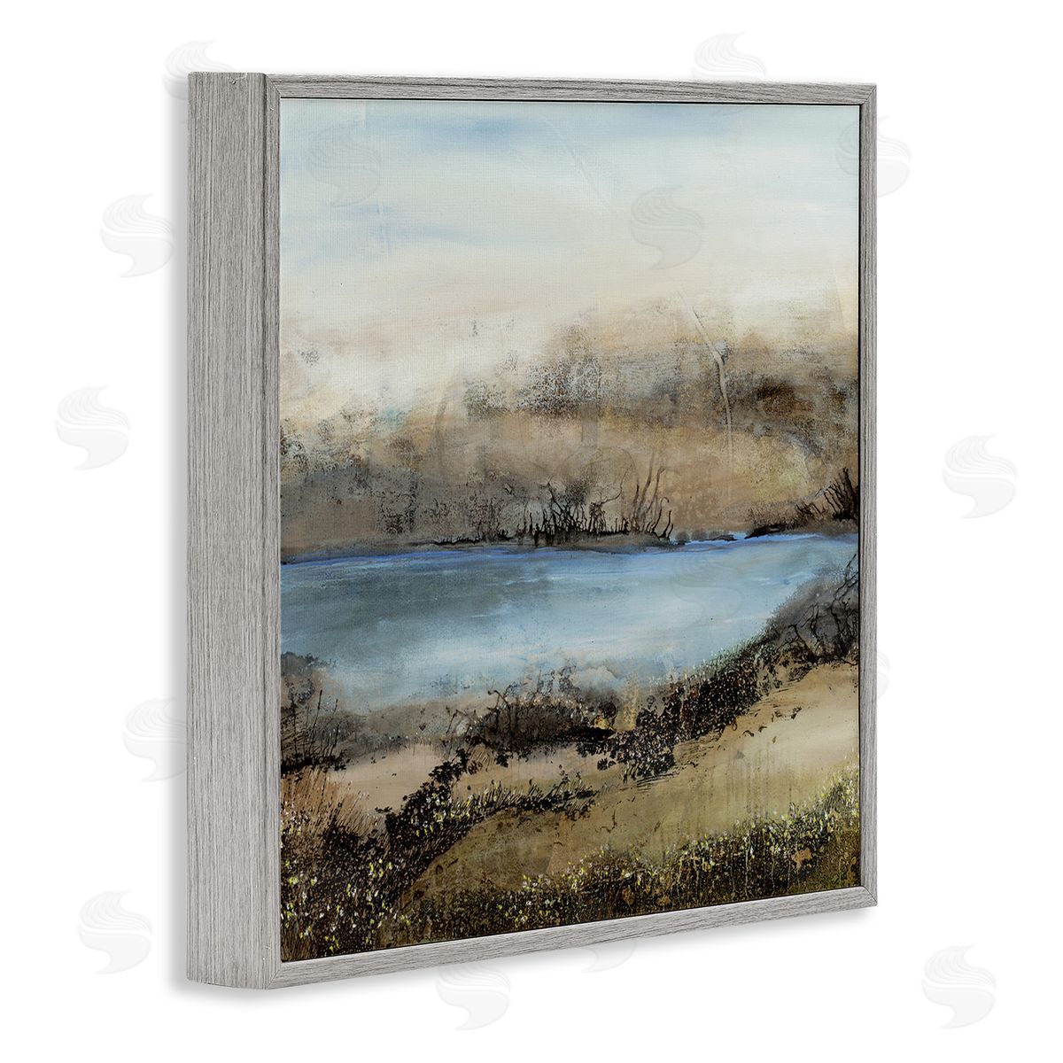 Ruth Fromstein Rustic Pond Water Abstract Muddy Surrounding Landscape Gray Framed Glicee Wall Art Print
