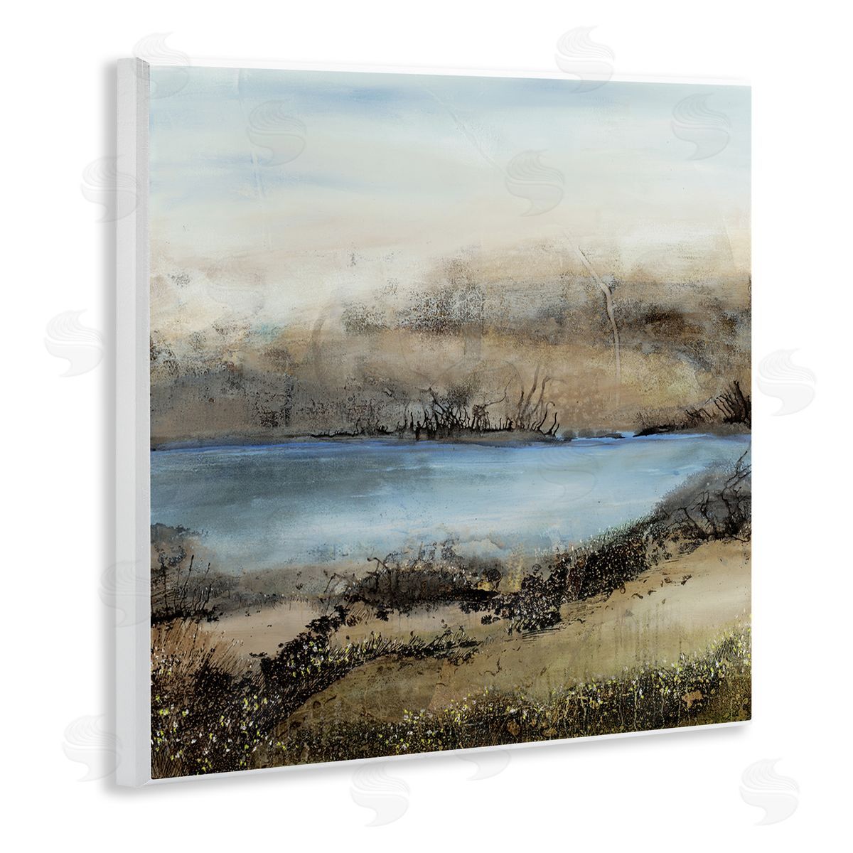 Ruth Fromstein Rustic Pond Water Abstract Muddy Surrounding Landscape Wooden Wall Plaque Art Print