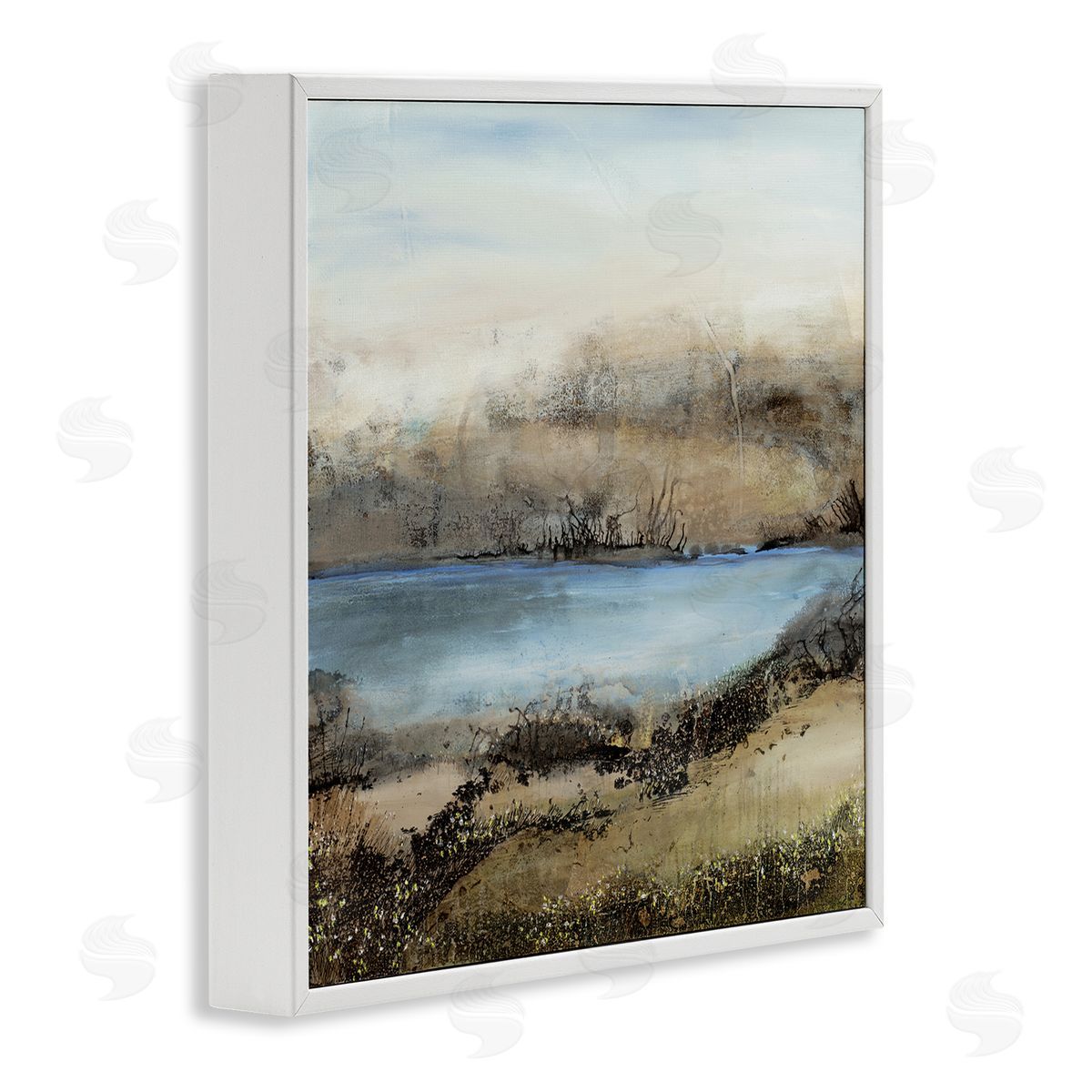 Ruth Fromstein Rustic Pond Water Abstract Muddy Surrounding Landscape White Framed Glicee Wall Art Print
