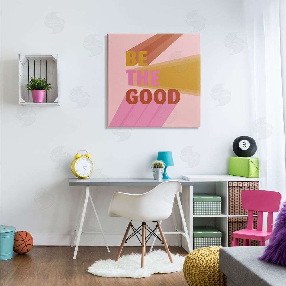 SD Graphics Studio Be the Good Positivity Phrase Geometric Pop Typography Canvas Wall Art in Room