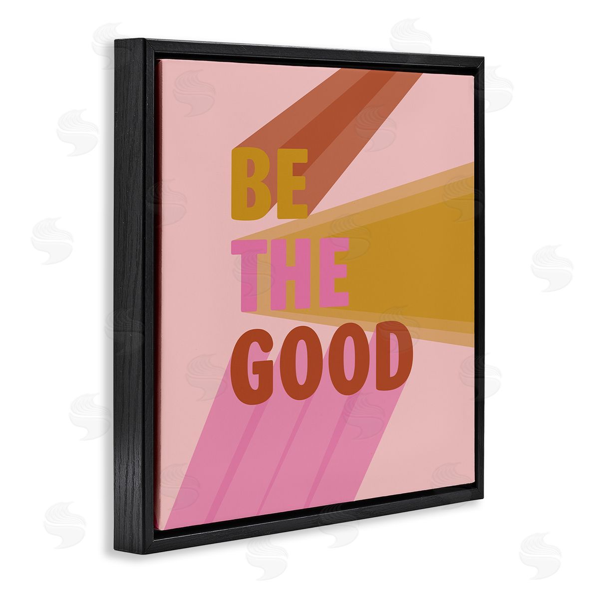SD Graphics Studio Be the Good Positivity Phrase Geometric Pop Typography Black Floating Frame Canvas Wall Art Print
