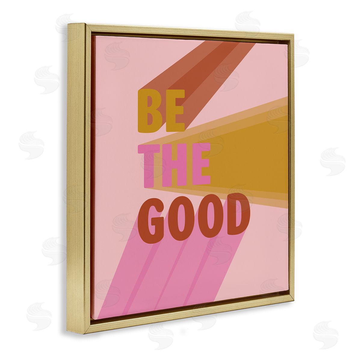 SD Graphics Studio Be the Good Positivity Phrase Geometric Pop Typography Gold Floating Frame Canvas Wall Art Print