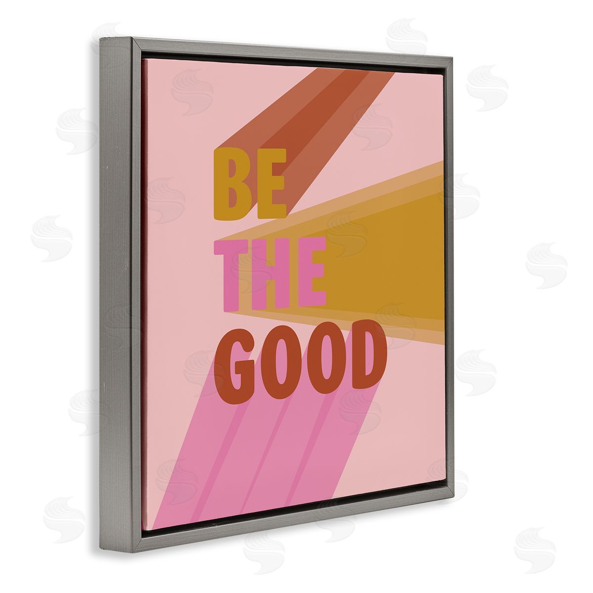 SD Graphics Studio Be the Good Positivity Phrase Geometric Pop Typography Gray Floating Frame Canvas Wall Art Print