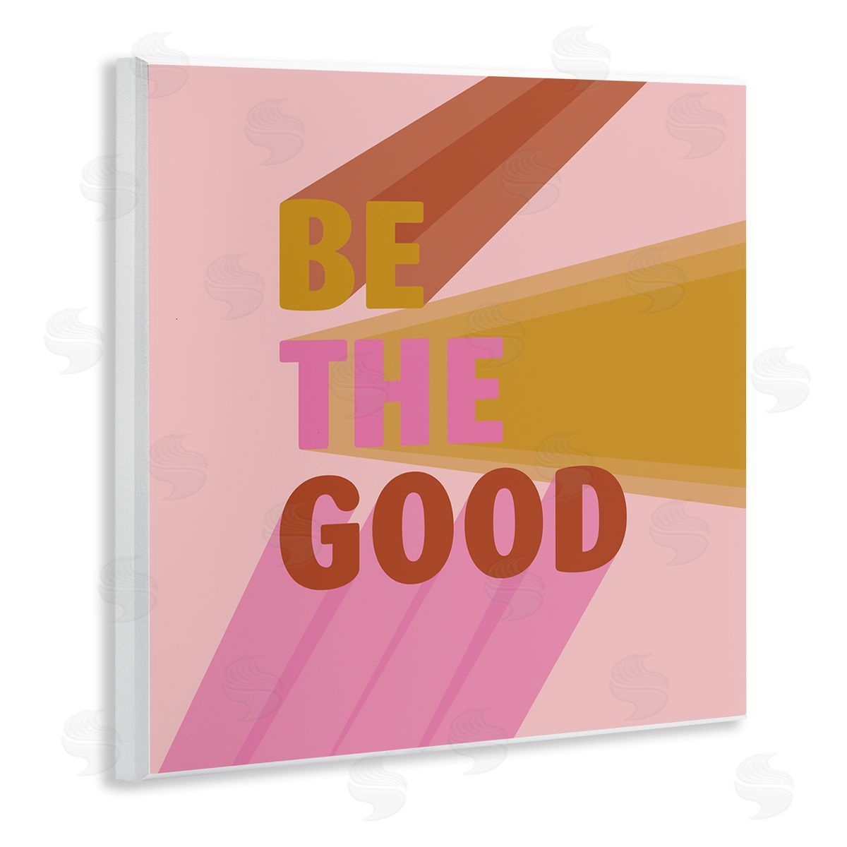 SD Graphics Studio Be the Good Positivity Phrase Geometric Pop Typography Wooden Wall Plaque Art Print
