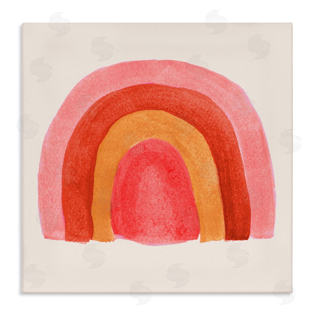 Emily Navas Bold Red Pink Rainbow Four Layered Arches Stretched Canvas Wall Art Print