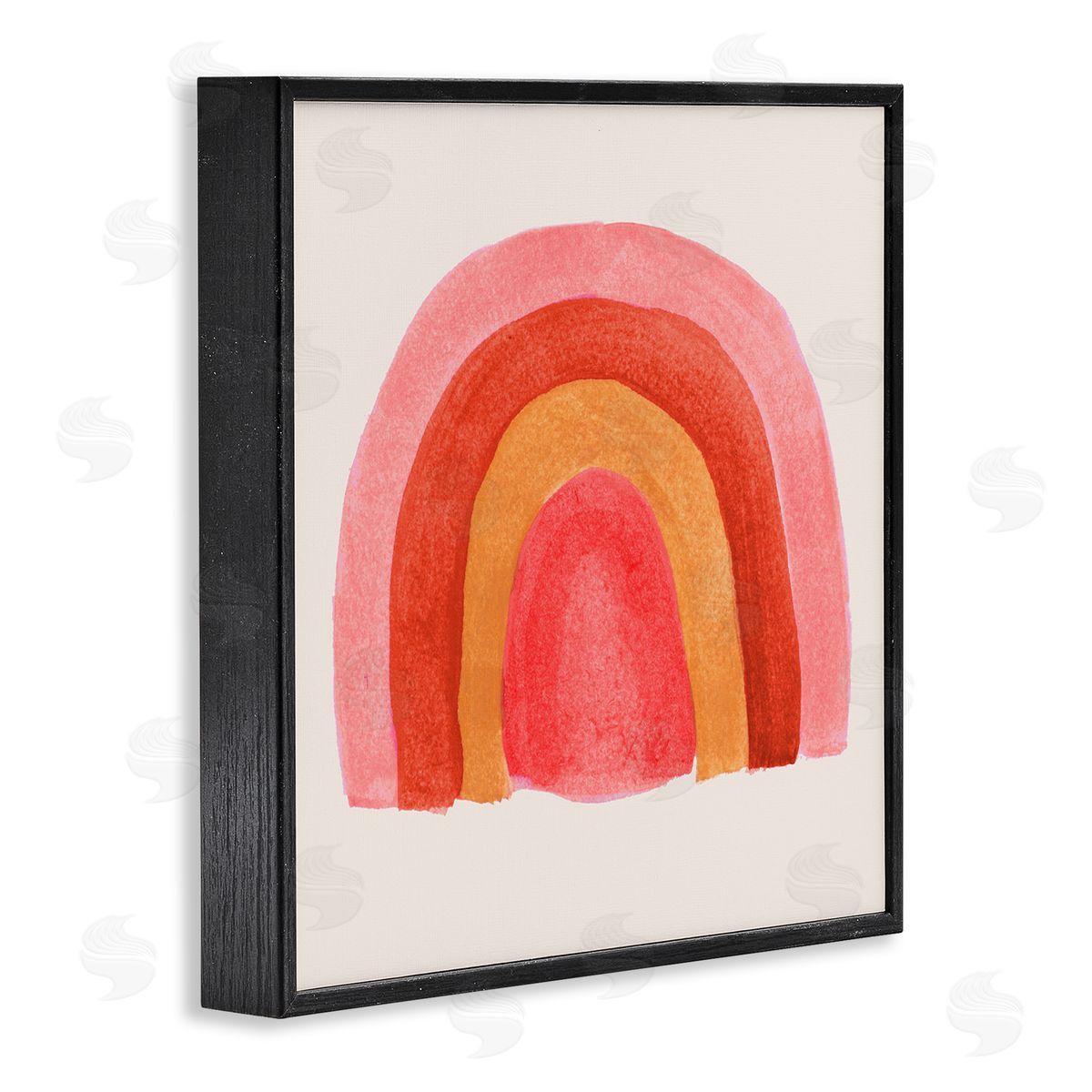 Emily Navas Bold Red Pink Rainbow Four Layered Arches Black Framed Glicee Wall Art Print