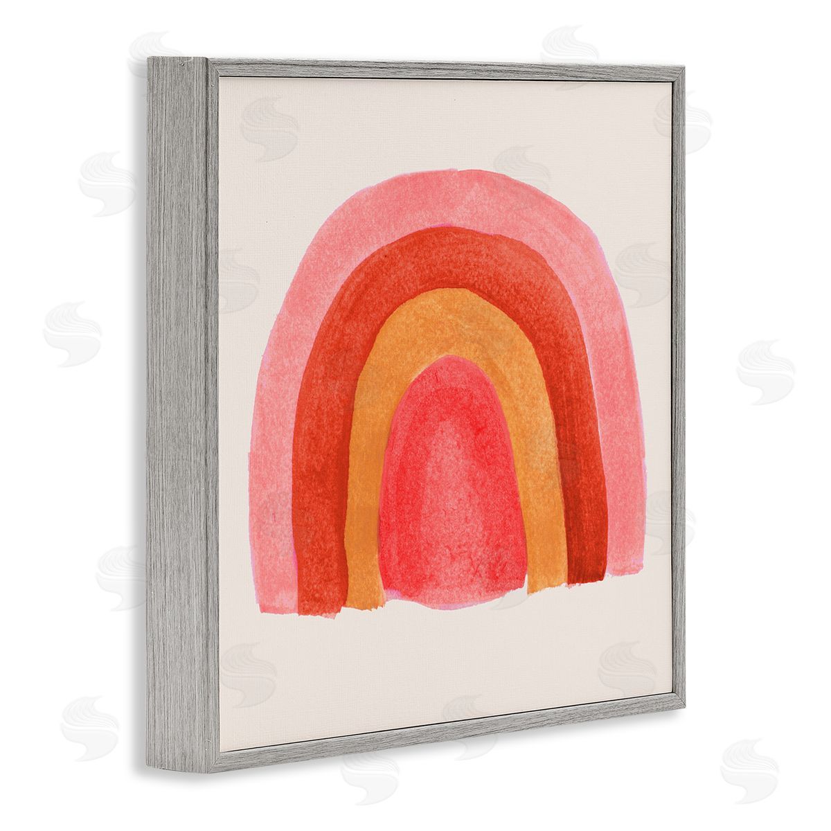 Emily Navas Bold Red Pink Rainbow Four Layered Arches Gray Framed Glicee Wall Art Print