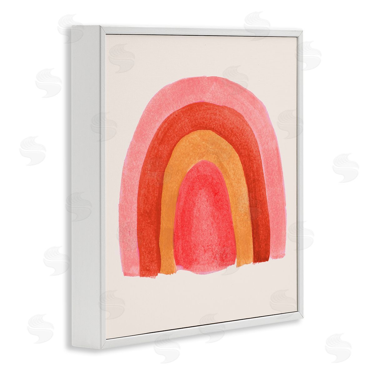 Emily Navas Bold Red Pink Rainbow Four Layered Arches White Framed Glicee Wall Art Print