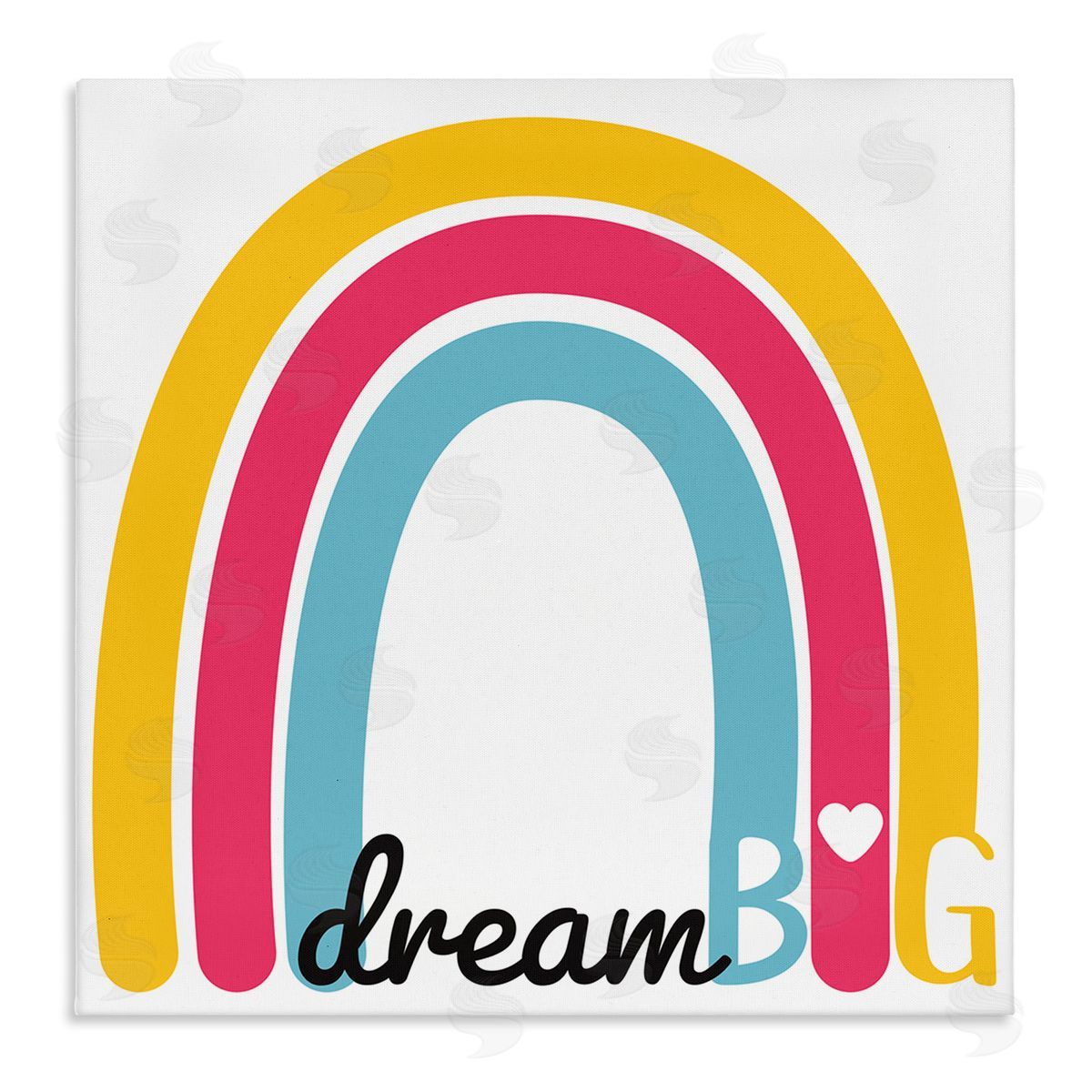 SD Graphics Studio Dream Big Phrase Red Yellow Blue Rainbow Stretched Canvas Wall Art Print