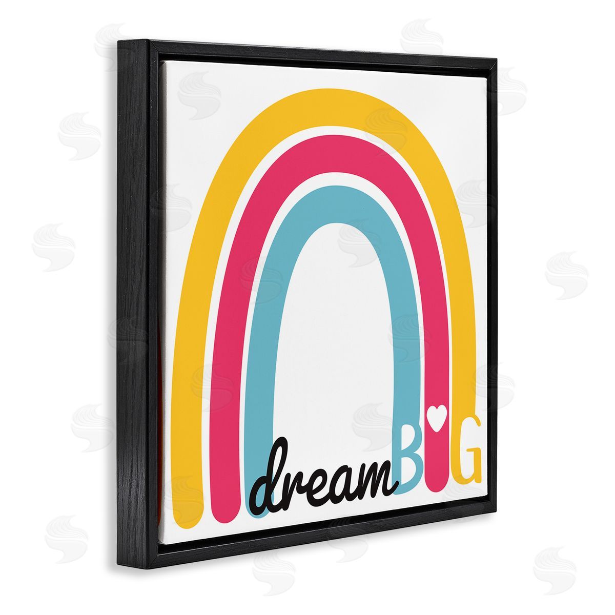 SD Graphics Studio Dream Big Phrase Red Yellow Blue Rainbow Black Floating Frame Canvas Wall Art Print