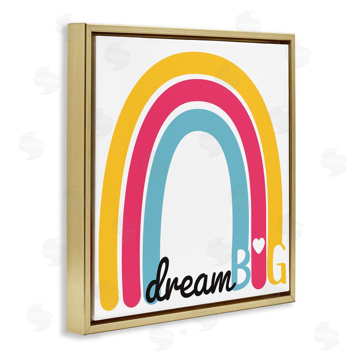 SD Graphics Studio Dream Big Phrase Red Yellow Blue Rainbow Gold Floating Frame Canvas Wall Art Print