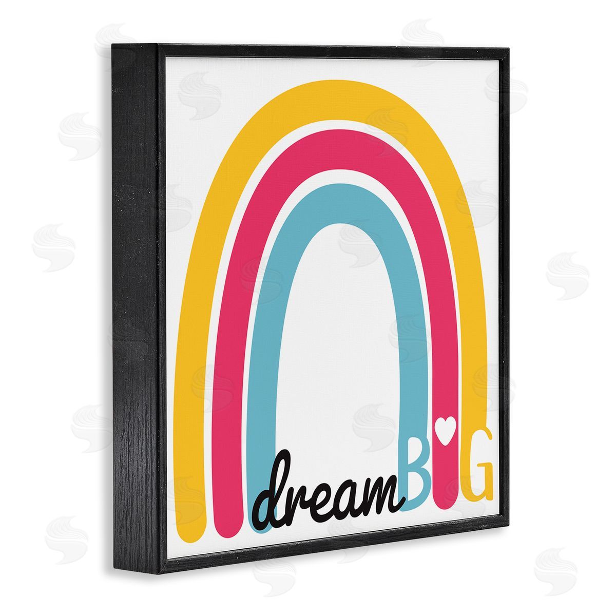SD Graphics Studio Dream Big Phrase Red Yellow Blue Rainbow Black Framed Glicee Wall Art Print
