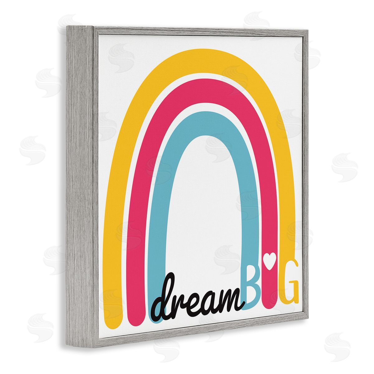 SD Graphics Studio Dream Big Phrase Red Yellow Blue Rainbow Gray Framed Glicee Wall Art Print