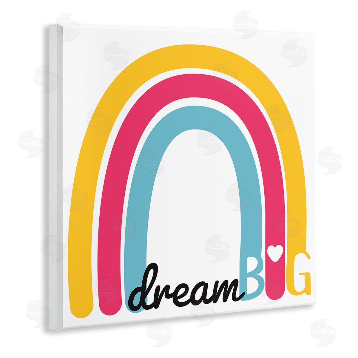 SD Graphics Studio Dream Big Phrase Red Yellow Blue Rainbow Wooden Wall Plaque Art Print