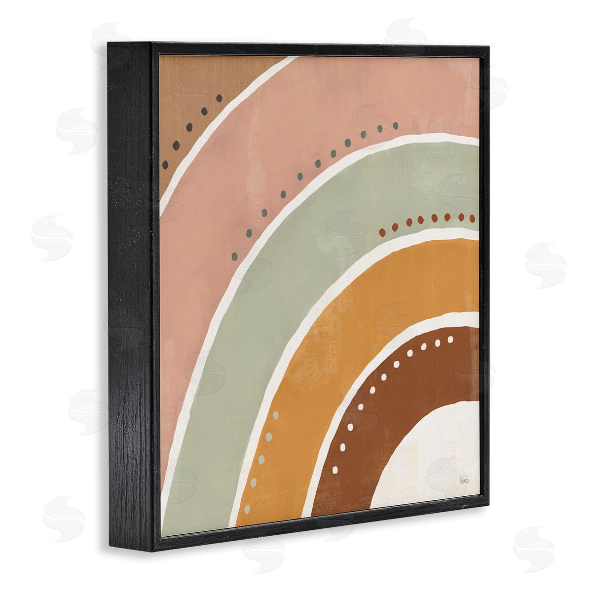 Veronique Charron Desert Half Rainbow Arches Polka Dot Stripes Black Framed Glicee Wall Art Print