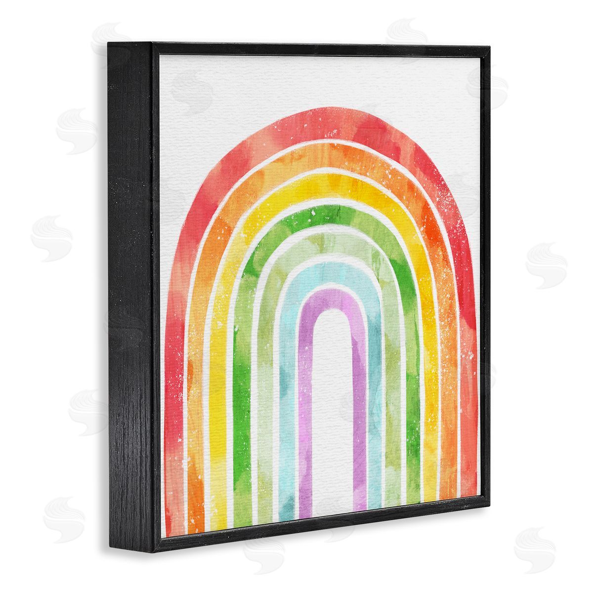 Ziwei Li Classic Rainbow Sky Distressed Arch Patterns Black Framed Glicee Wall Art Print