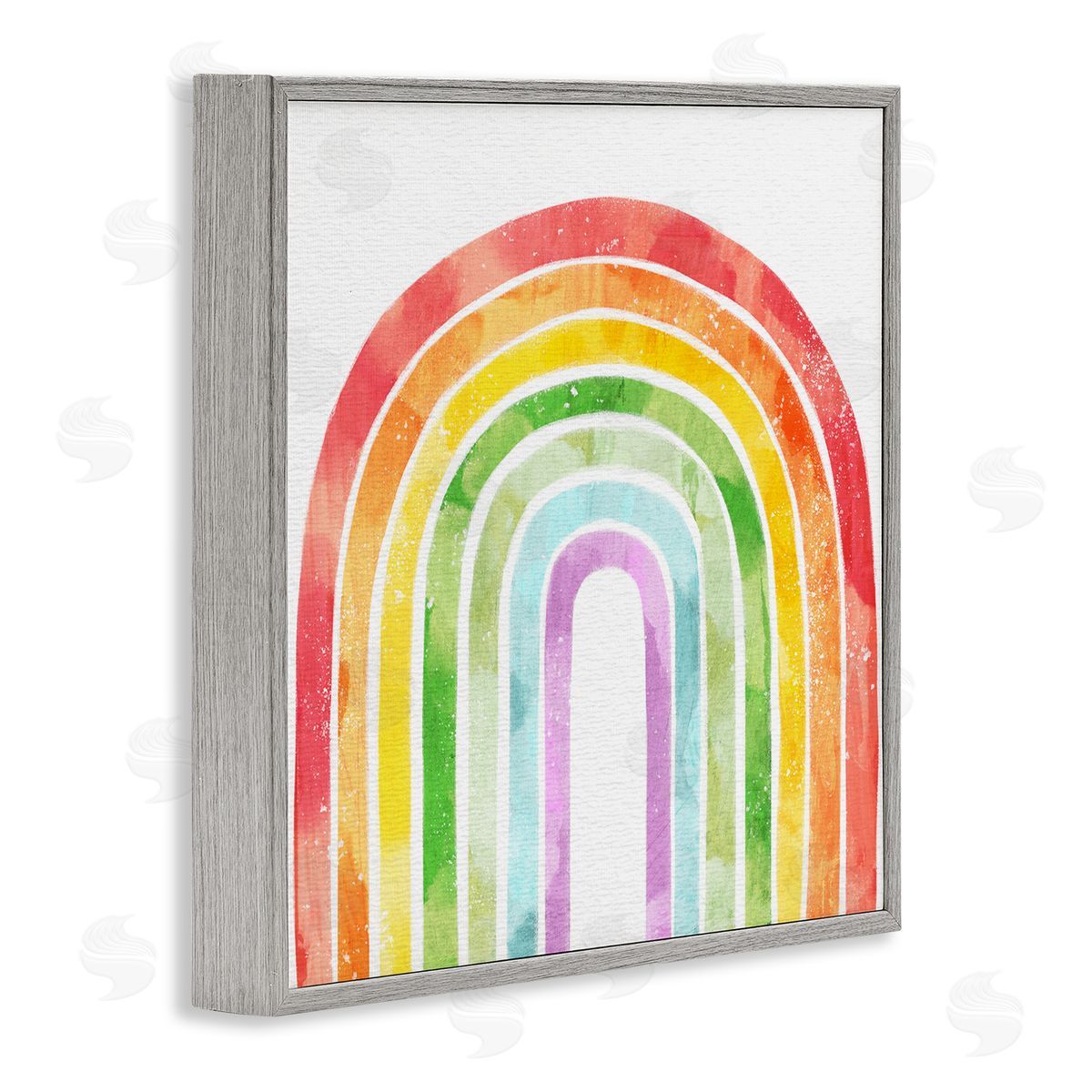 Ziwei Li Classic Rainbow Sky Distressed Arch Patterns Gray Framed Glicee Wall Art Print