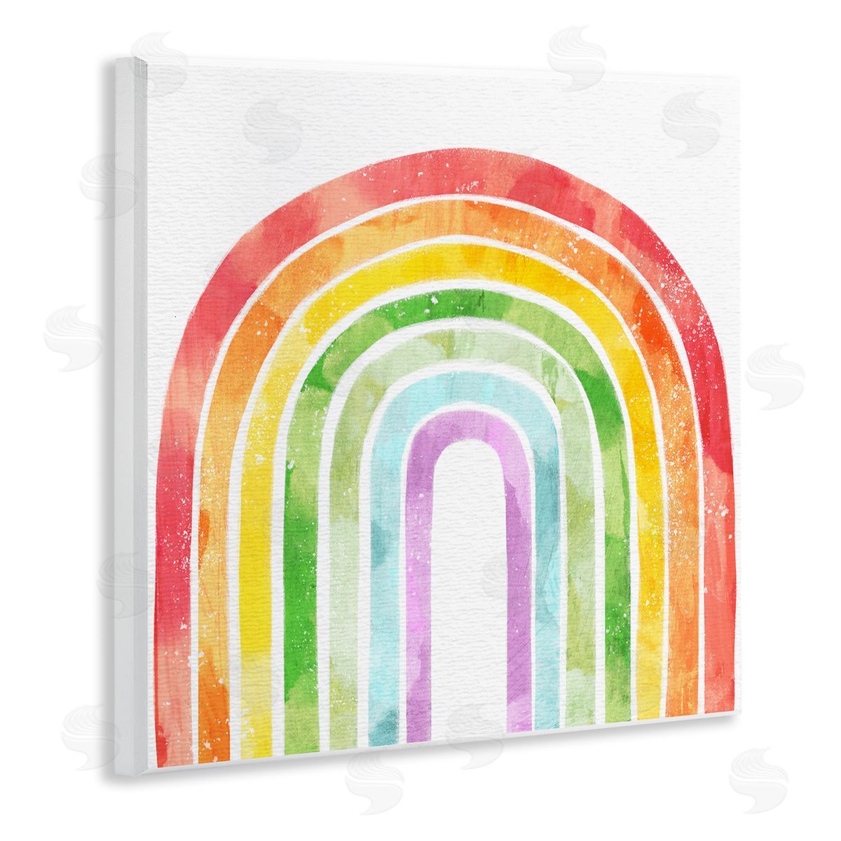 Ziwei Li Classic Rainbow Sky Distressed Arch Patterns Wooden Wall Plaque Art Print