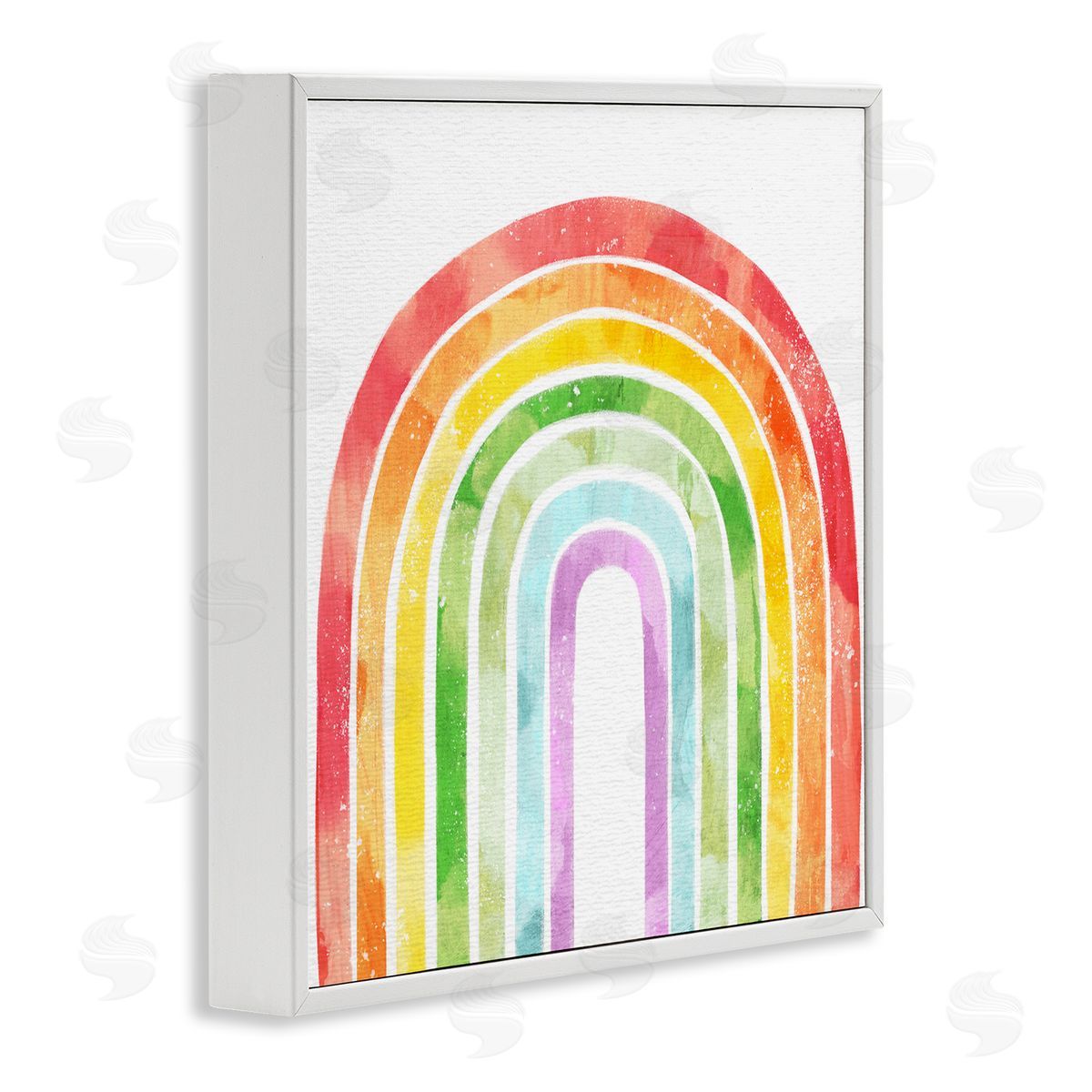 Ziwei Li Classic Rainbow Sky Distressed Arch Patterns White Framed Glicee Wall Art Print