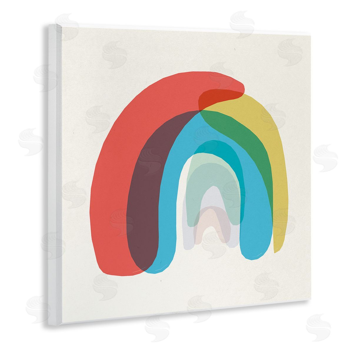 Stupell Studio Abstract Rainbow Asymmetrical Arches Opaque Layers Wooden Wall Plaque Art Print