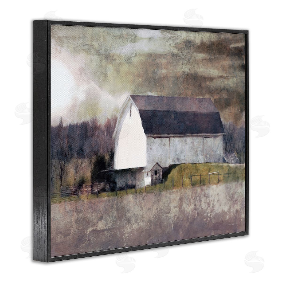 Stormy Sky Country Farm Barn Black Frame Print Wall Art, Home Decor by Bluebird Barn