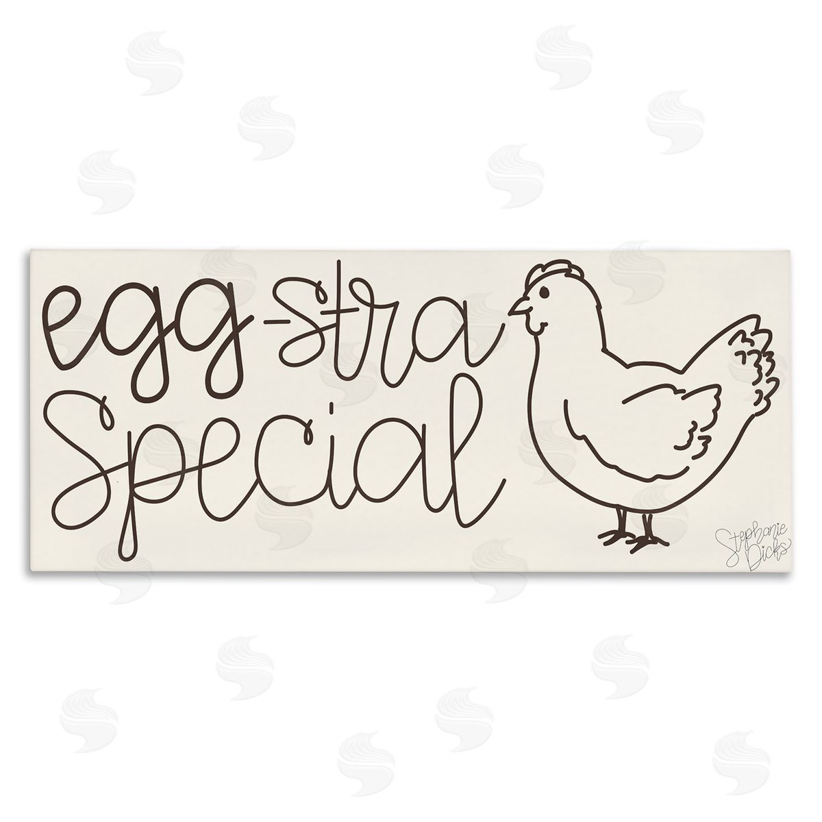 Stephanie Dicks Egg-Stra Special Funny Farm Pun Minimal Line Chicken