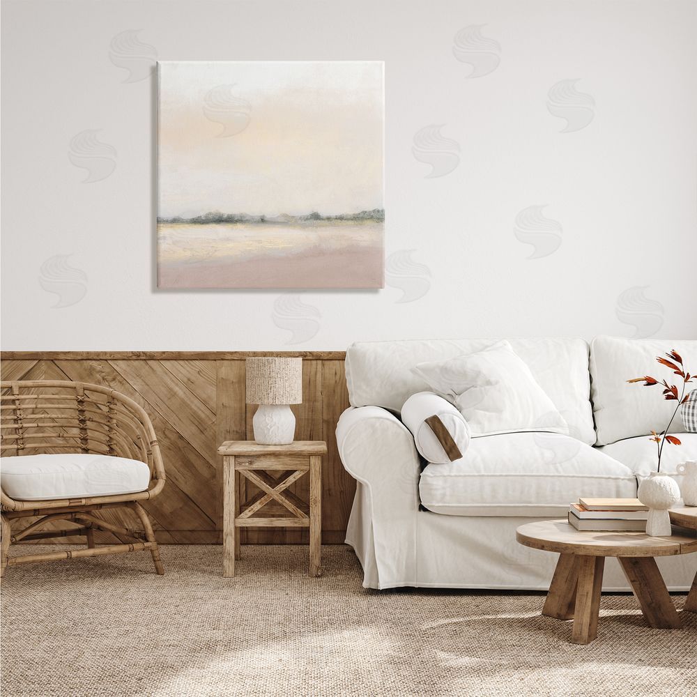 Michael Marcon Muted Prairie Landscape Sun Bleached Open Fields Canvas Wall Art in Room