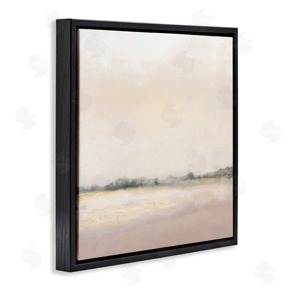 Michael Marcon Muted Prairie Landscape Sun Bleached Open Fields Black Floating Frame Canvas Wall Art Print