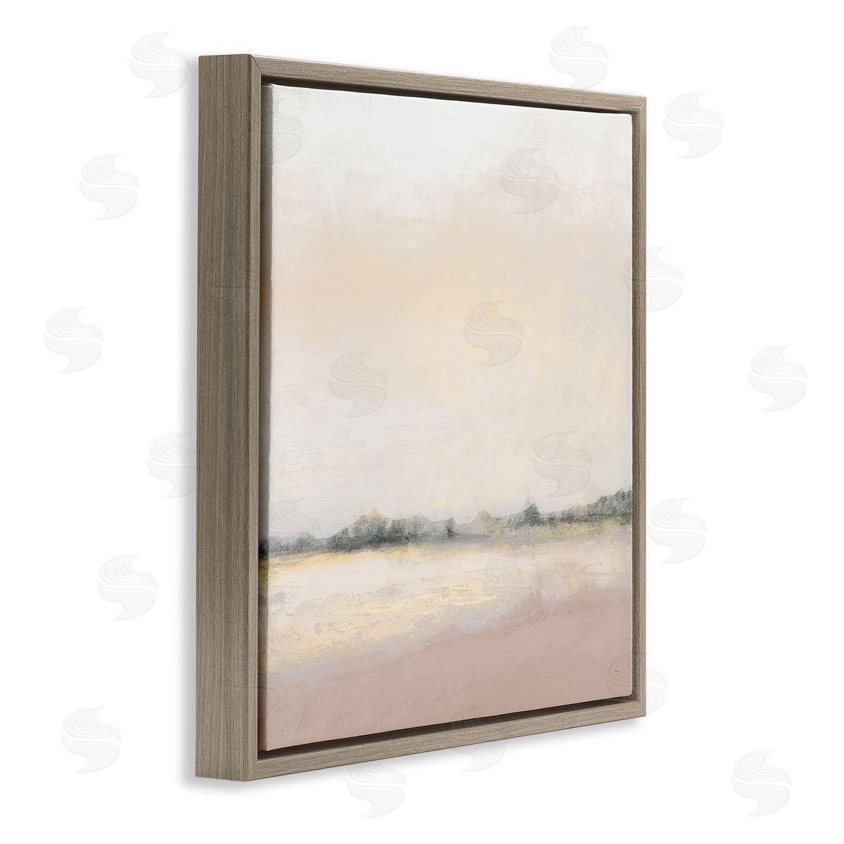 Michael Marcon Muted Prairie Landscape Sun Bleached Open Fields Brown Floating Frame Canvas Wall Art Print