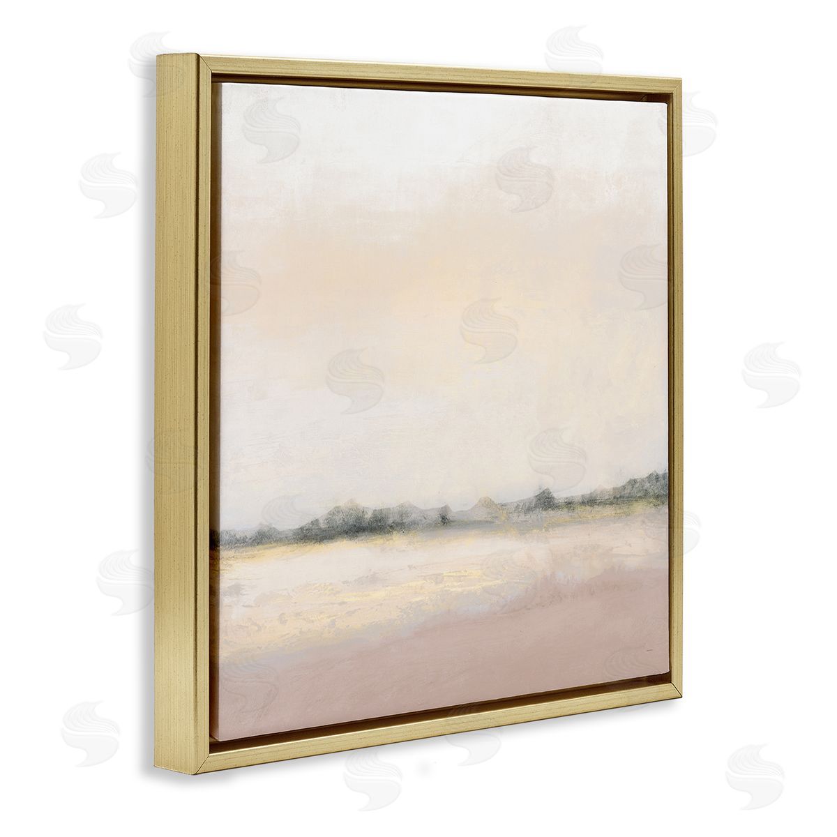 Michael Marcon Muted Prairie Landscape Sun Bleached Open Fields Gold Floating Frame Canvas Wall Art Print