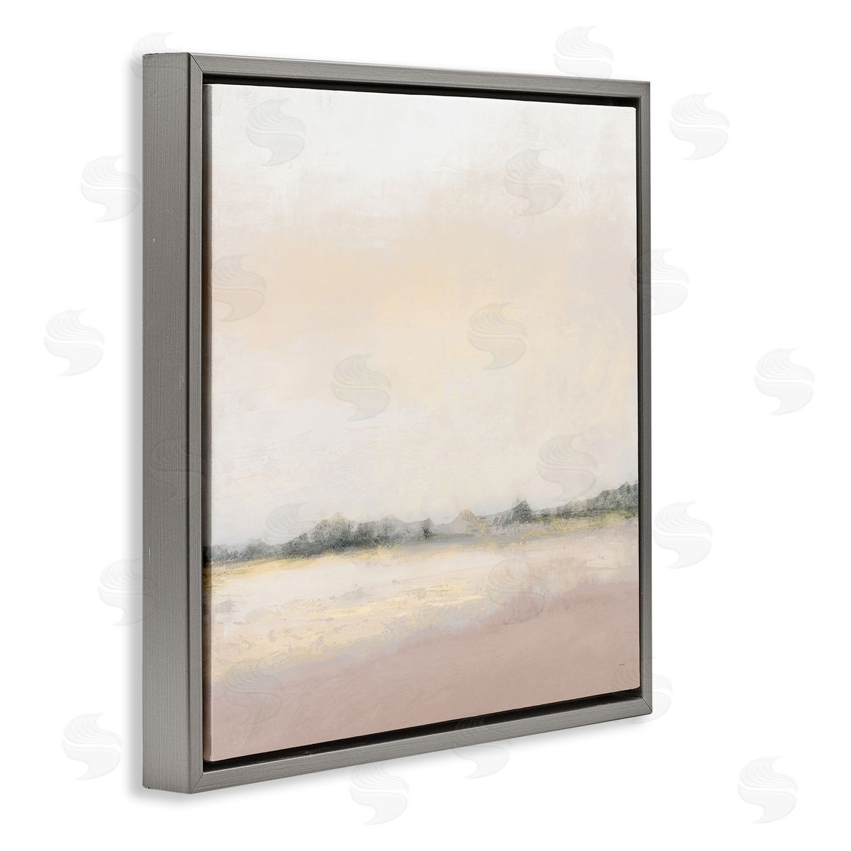 Michael Marcon Muted Prairie Landscape Sun Bleached Open Fields Gray Floating Frame Canvas Wall Art Print