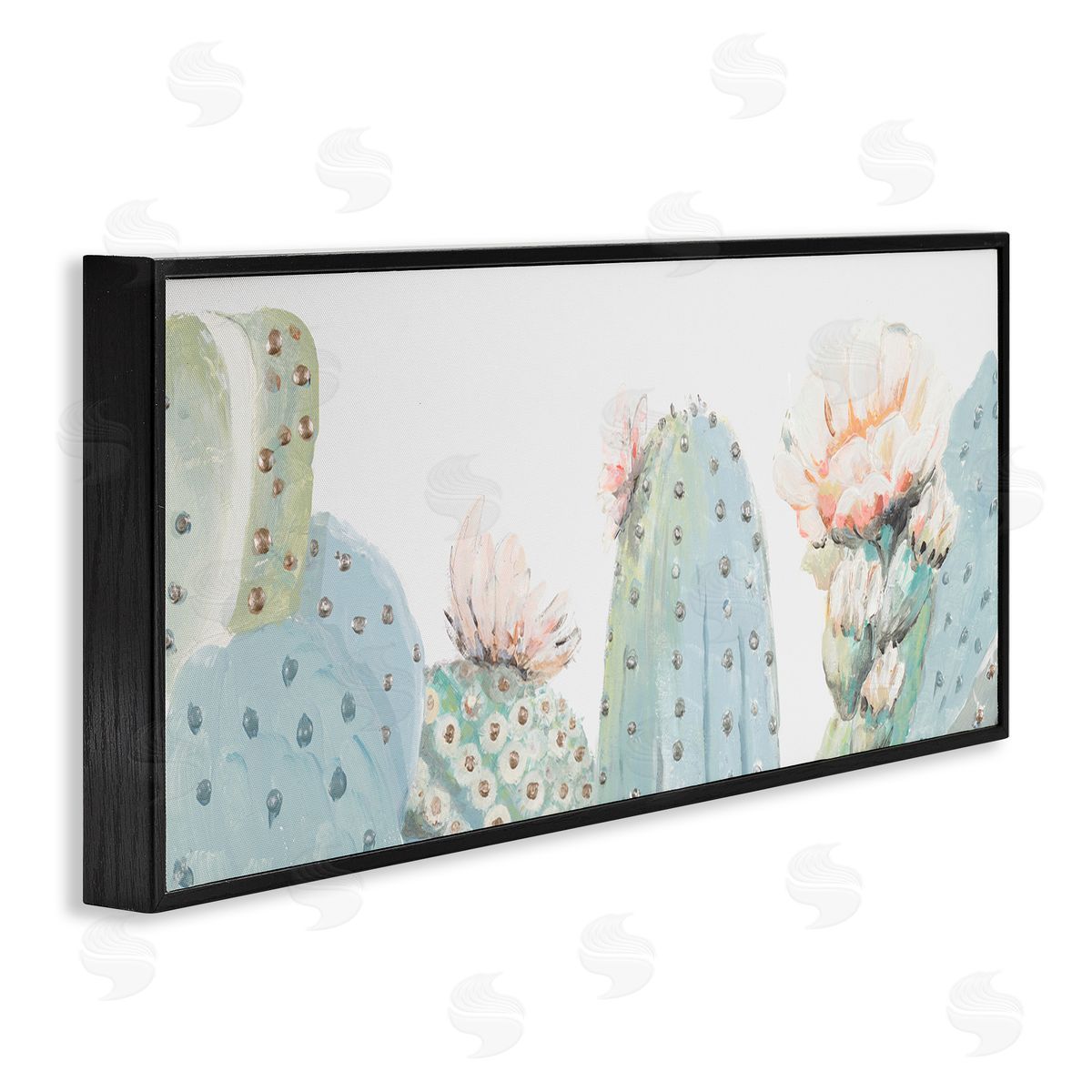 Patricia Pinto Soft Green Cactus Close Up Blooming Pink Flowers