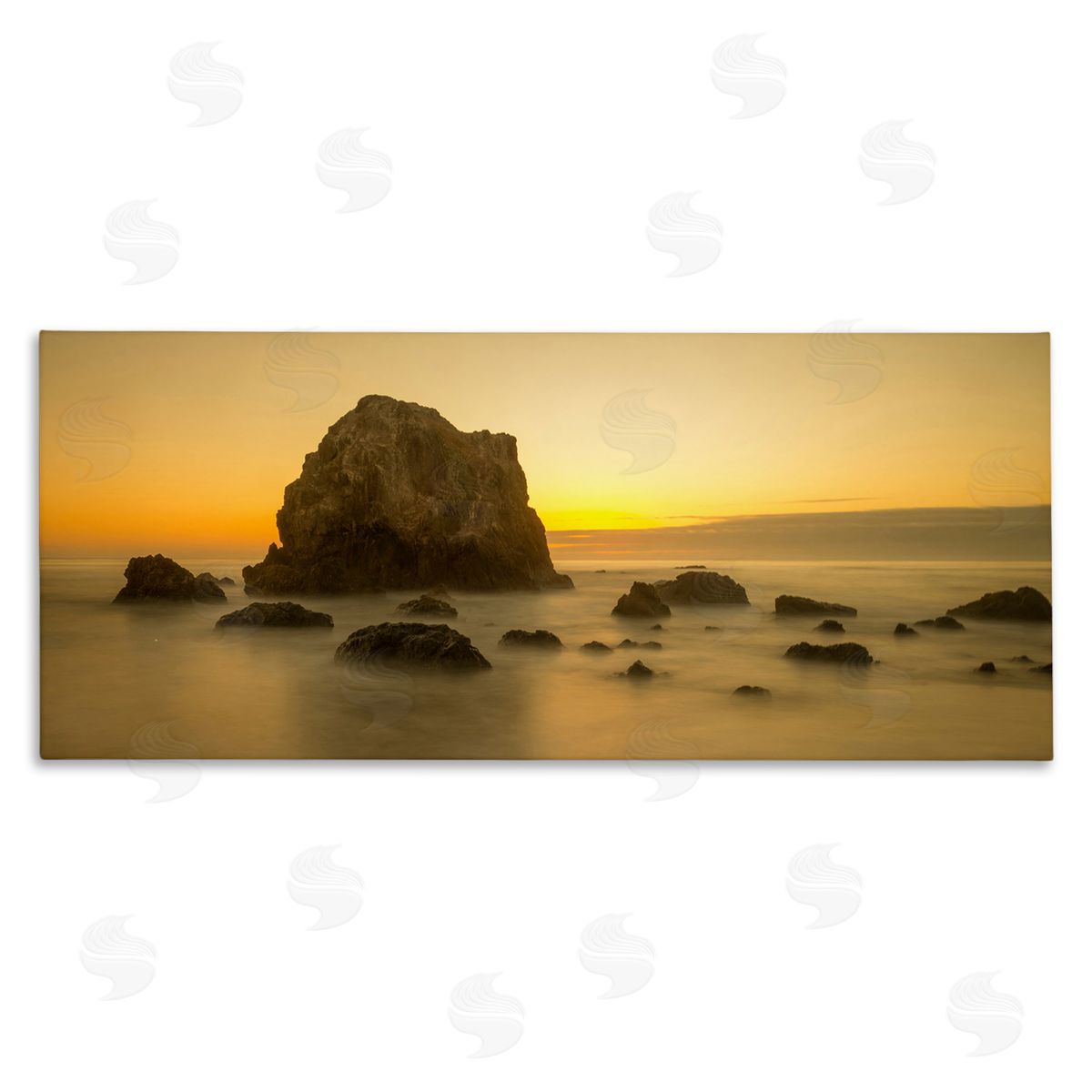 J.C. Leacock Rocky Beach Cliff Sunrise Warm Nautical Summer Horizon