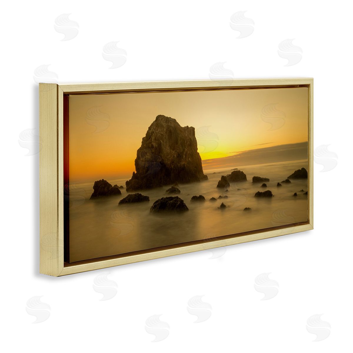 J.C. Leacock Rocky Beach Cliff Sunrise Warm Nautical Summer Horizon