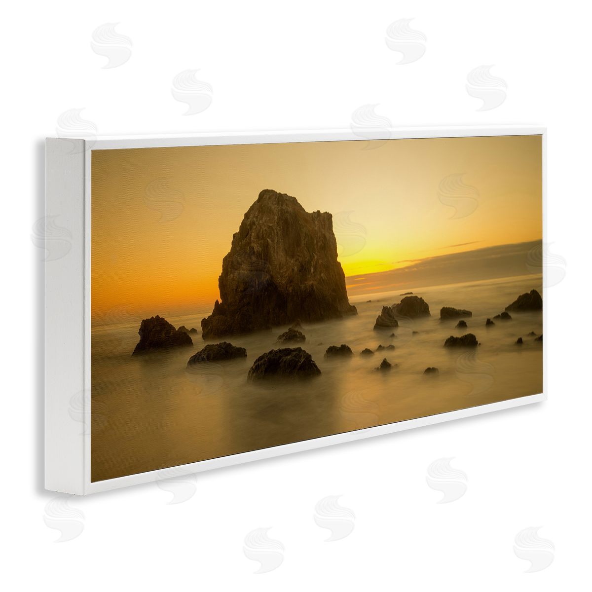 J.C. Leacock Rocky Beach Cliff Sunrise Warm Nautical Summer Horizon
