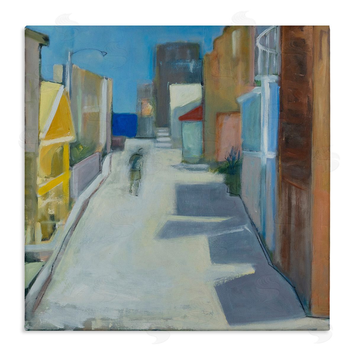 Susanne Marie Abstract Figure Walking Empty City Streets Contemporary Painting Stretched Canvas Wall Art Print