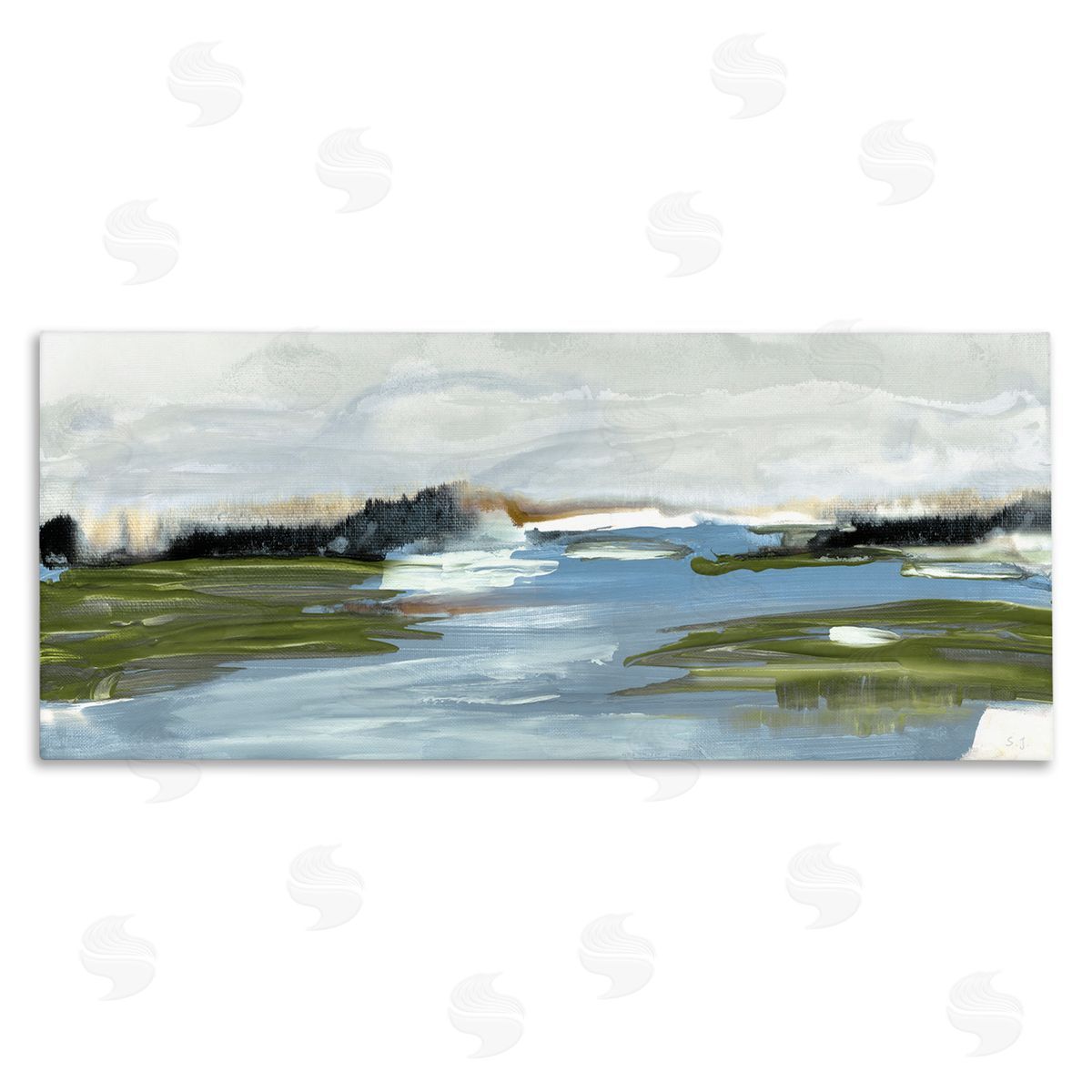 Susan Jill Abstract Wetland Landscape Soft Contemporary Marsh Field