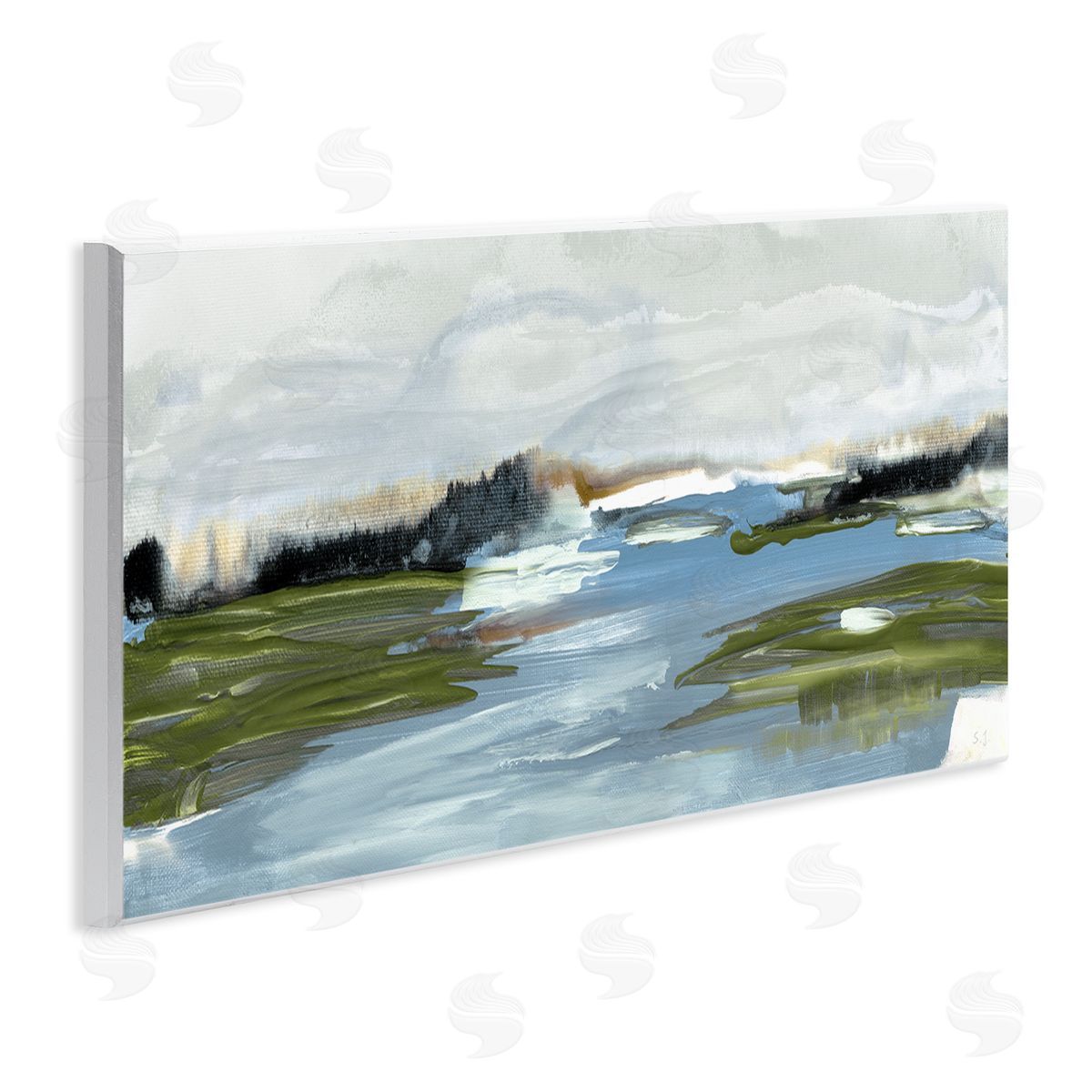 Susan Jill Abstract Wetland Landscape Soft Contemporary Marsh Field
