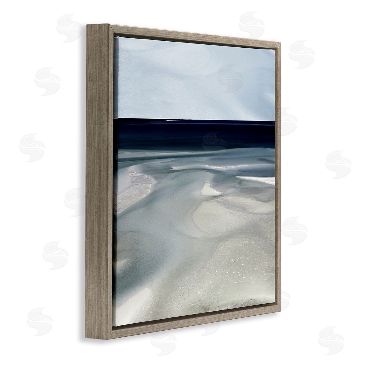Danita Delimont Abstract Shallow Beach Tide Water Movement Soft Blues Brown Floating Frame Canvas Wall Art Print