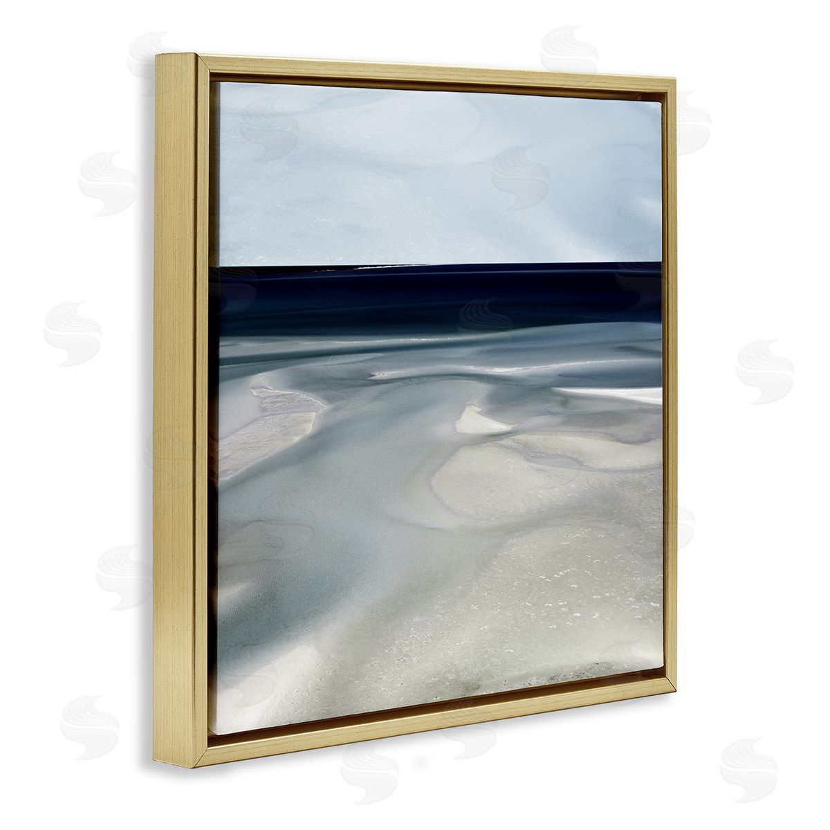 Danita Delimont Abstract Shallow Beach Tide Water Movement Soft Blues Gold Floating Frame Canvas Wall Art Print
