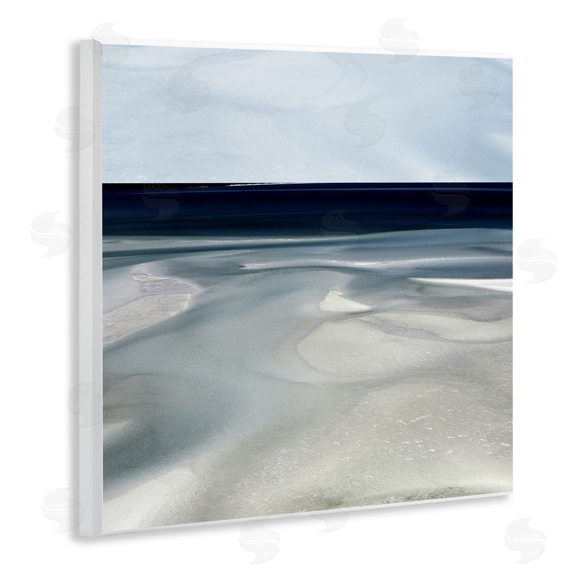 Danita Delimont Abstract Shallow Beach Tide Water Movement Soft Blues Wooden Wall Plaque Art Print