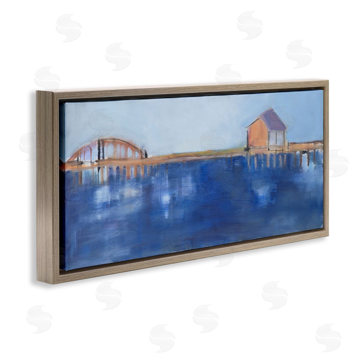 Susanne Marie Abstract Bay Landscape Deep Blue Water Bridge Architecture