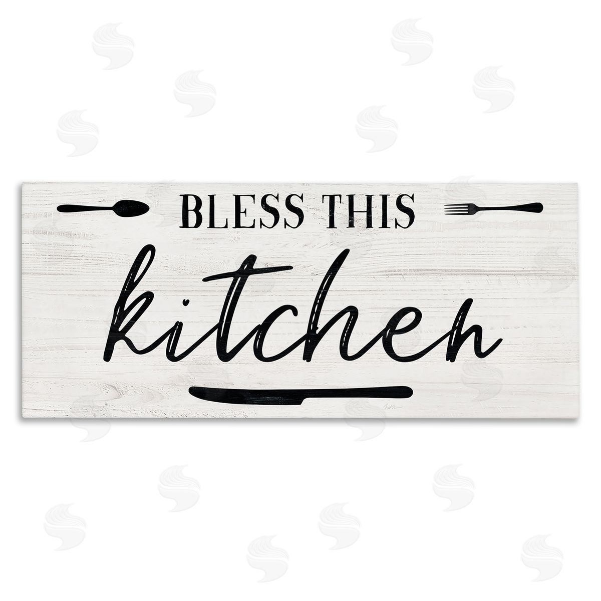 Natalie Carpentieri Bless This Kitchen Phrase Minimal Typography Fork Knife